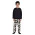Kids Unisex Winter pajama set Black Hoodie + Black x White Checkered Pants